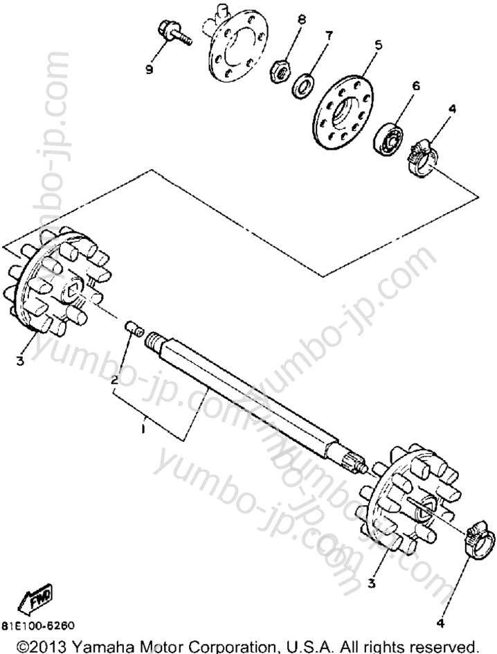 Track Drive 1 for snowmobiles YAMAHA INVITER (CF300N) 1989 year