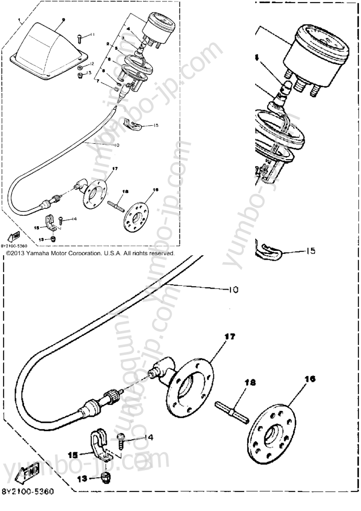 Meter (Alternate) для снегоходов YAMAHA ENTICER 340 (ET340K) 1986 г.