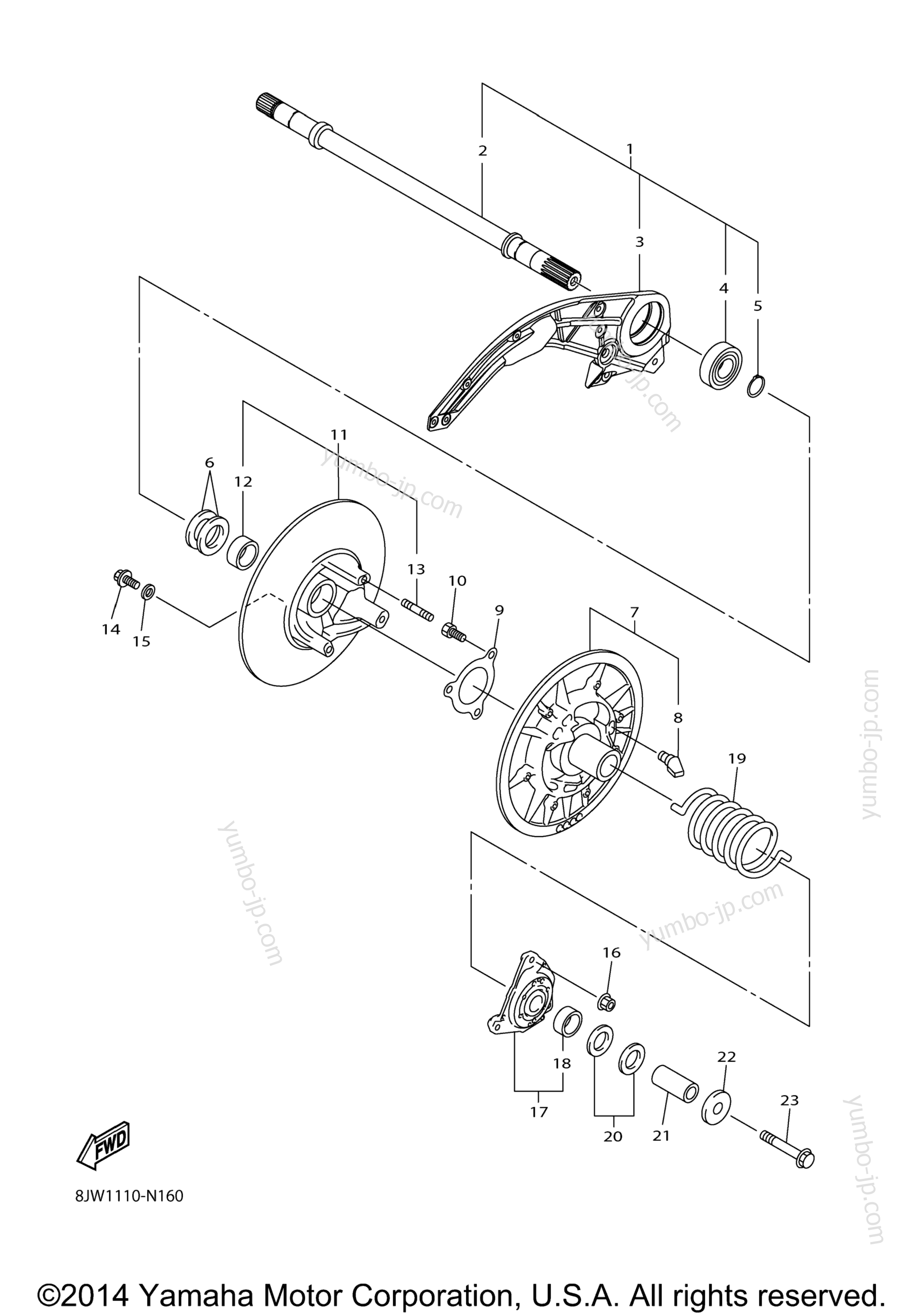 Secondary Sheave for snowmobiles YAMAHA SRVIPER R TX LE (SR10RLFO) 2015 year