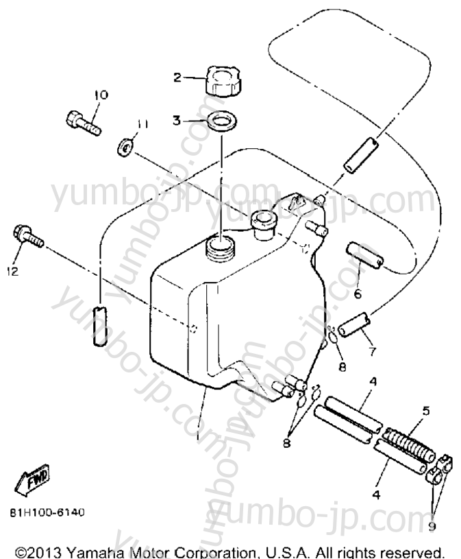 Oiltank for snowmobiles YAMAHA PHAZER (PZ480M) 1988 year