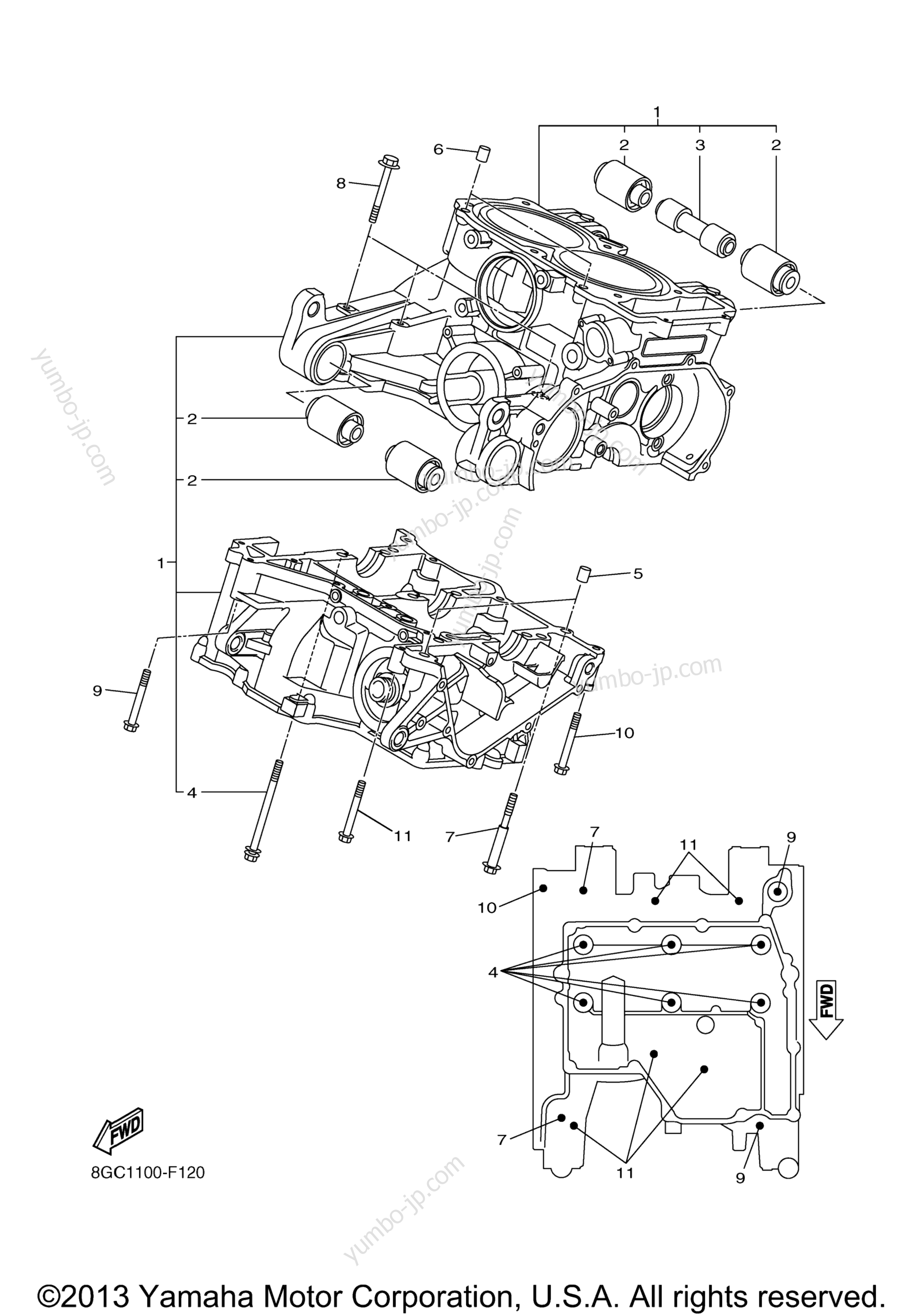 Крышка картера для снегоходов YAMAHA PHAZER GT (PZ50GTZB) 2010 г.