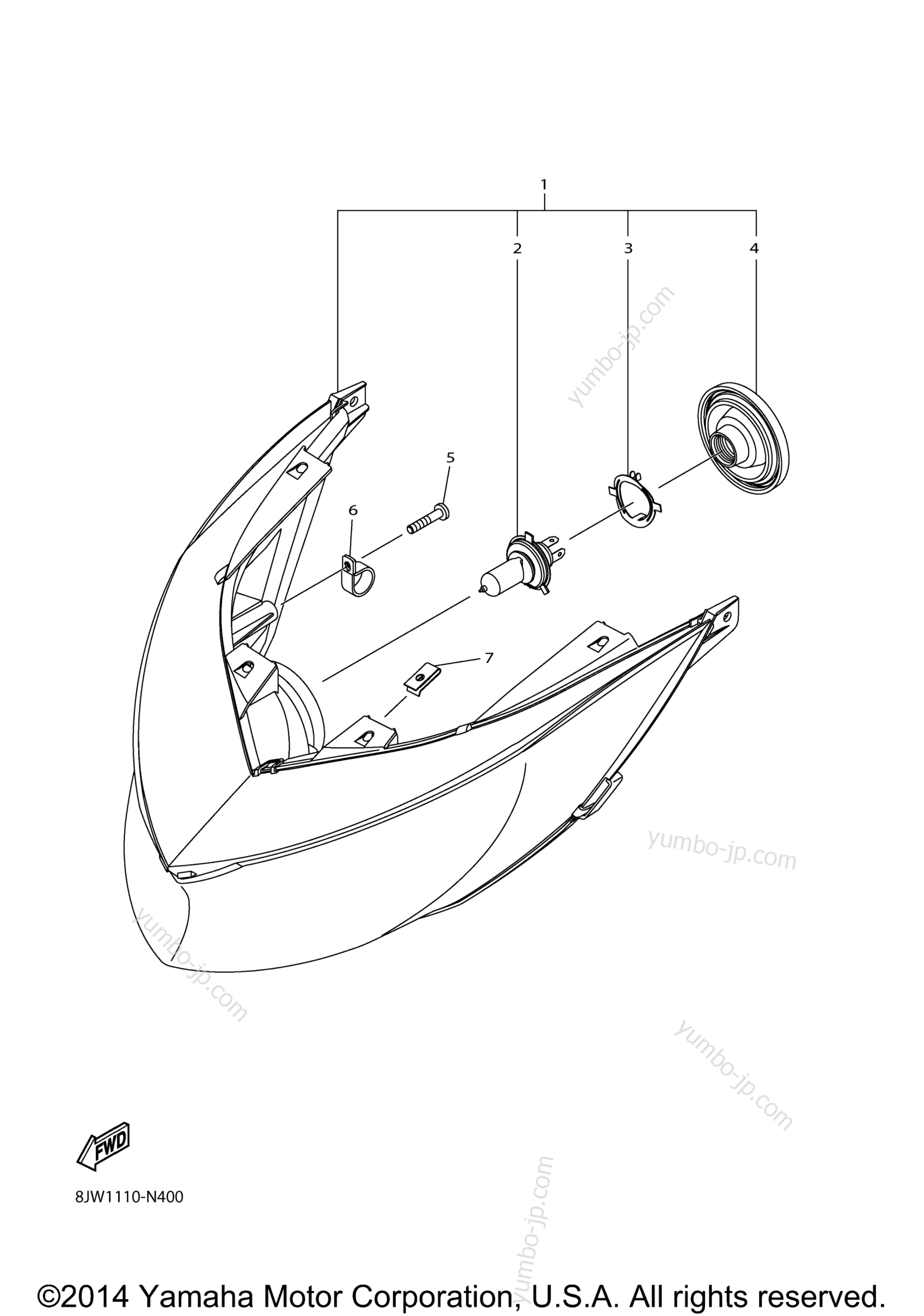 HEADLIGHT для снегоходов YAMAHA SRVIPER L TX SE (SR10LSFL) 2015 г.