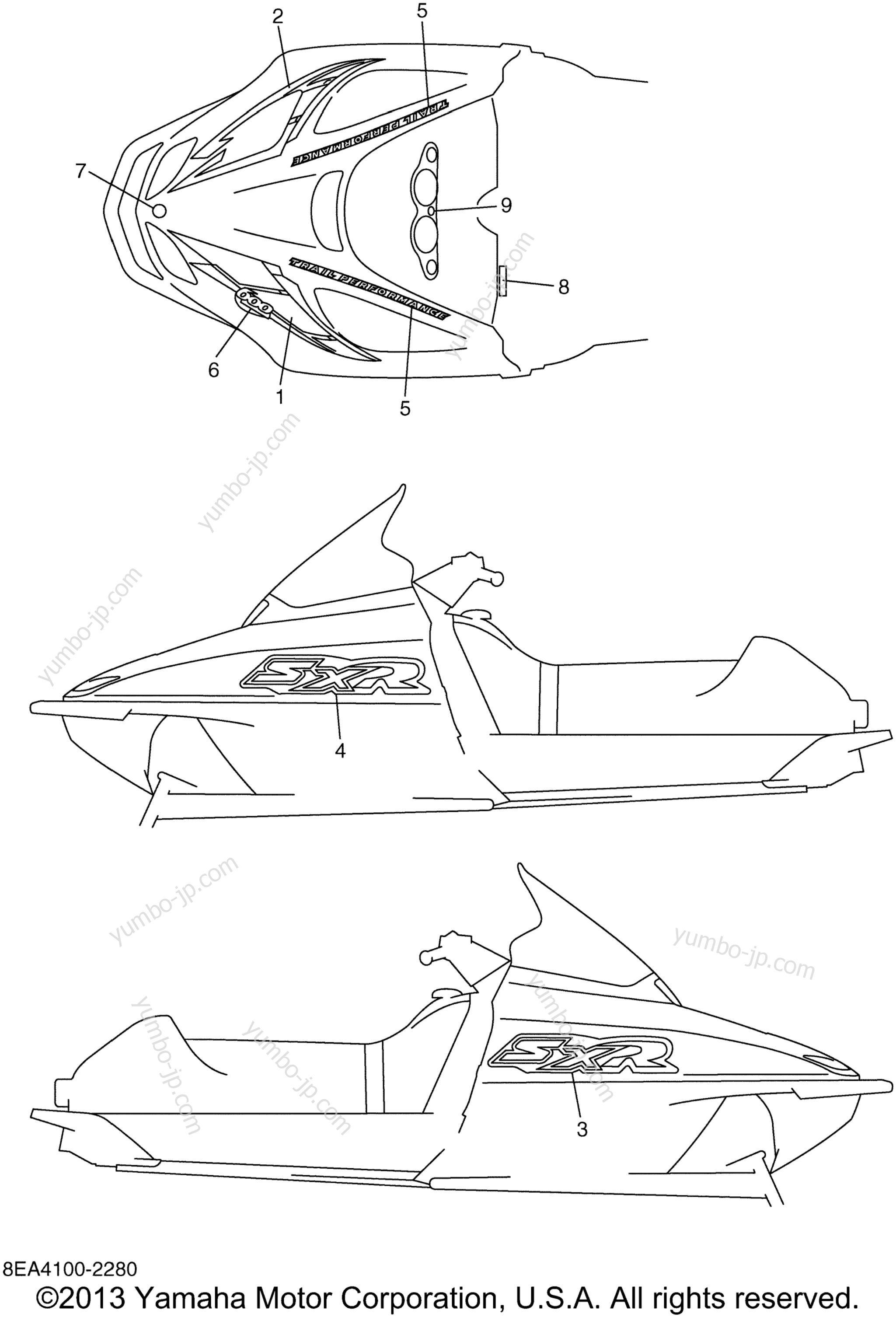EMBLEM for snowmobiles YAMAHA SX600R (SX600G) 2002 year