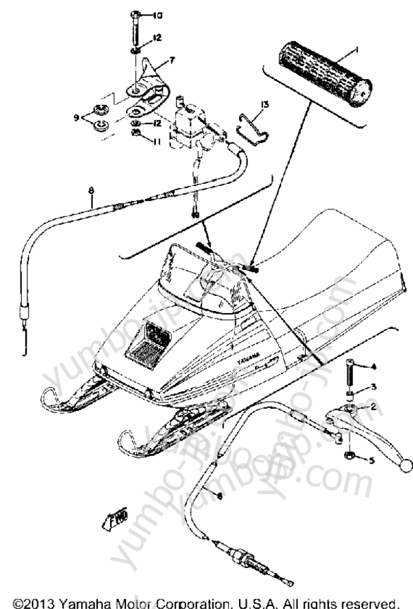 Grip - Wiring for snowmobiles YAMAHA GP440 1976 year
