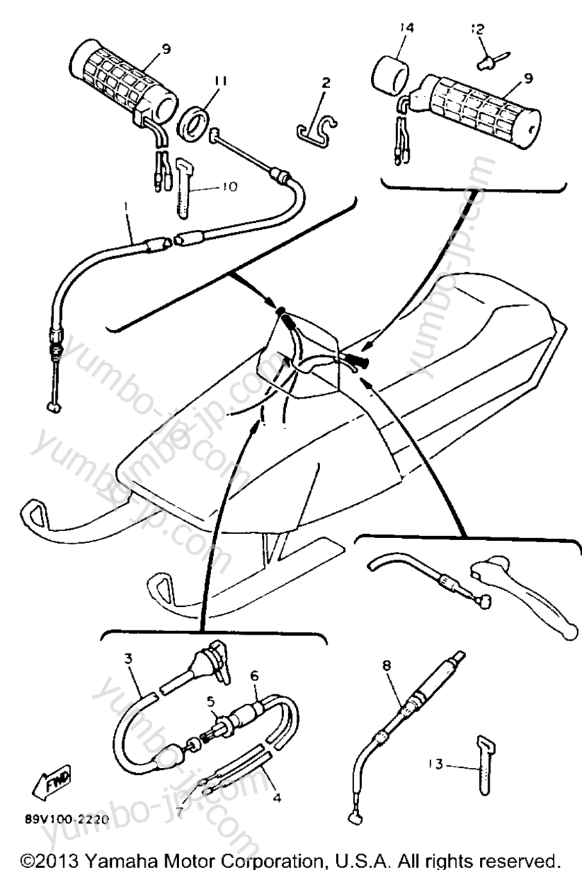 CONTROL CABLE for snowmobiles YAMAHA PHAZER II (PZ480U) 1994 year