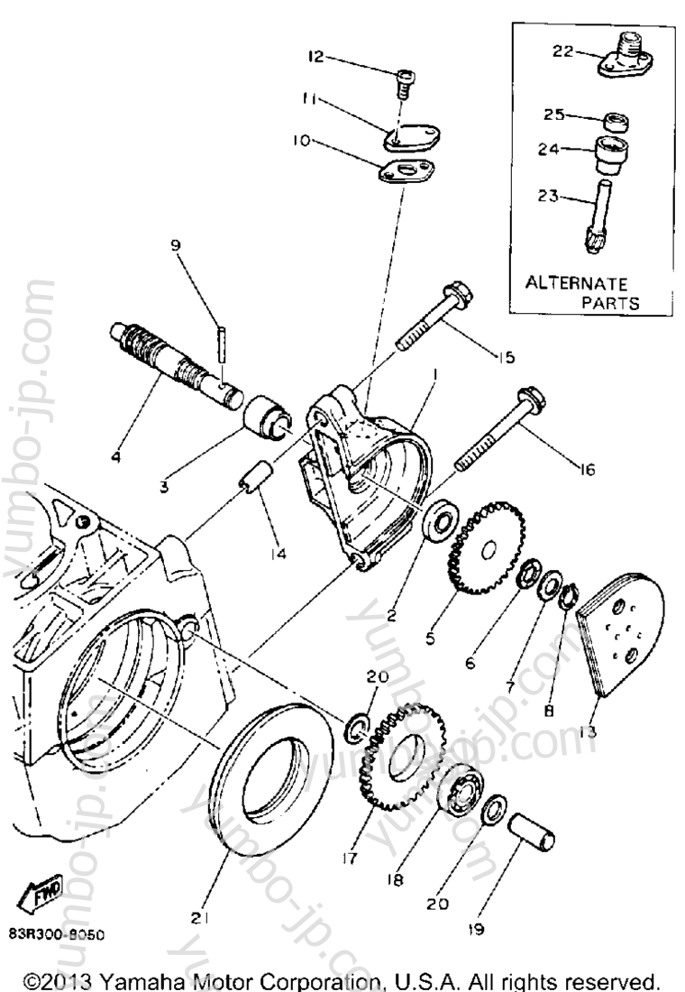 Pump Drive-Gear for snowmobiles YAMAHA VK540 (VK540EN) 1989 year