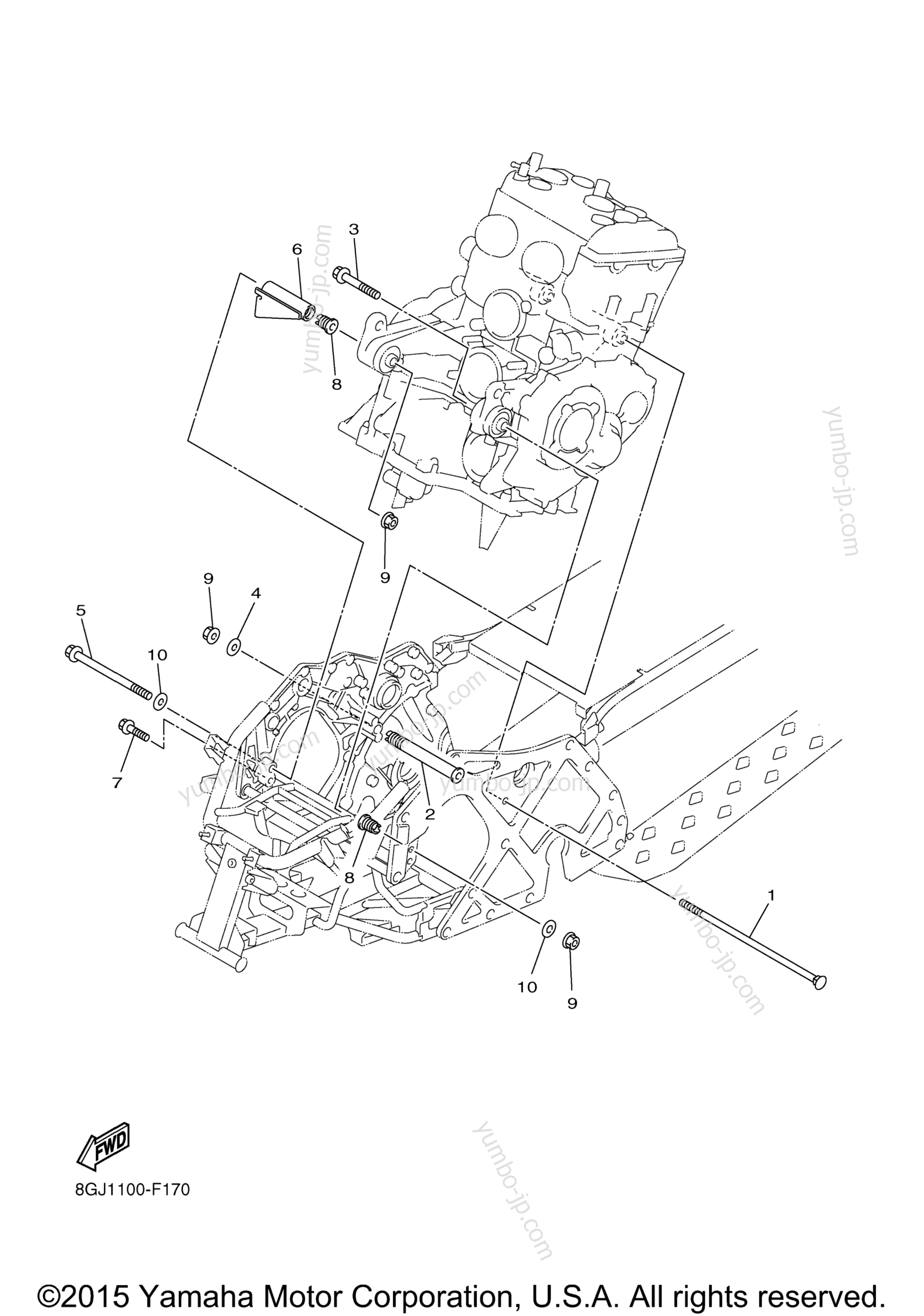 Engine Bracket для снегоходов YAMAHA VENTURE MULTI PURPOSE (PZ50MPFL) 2015 г.