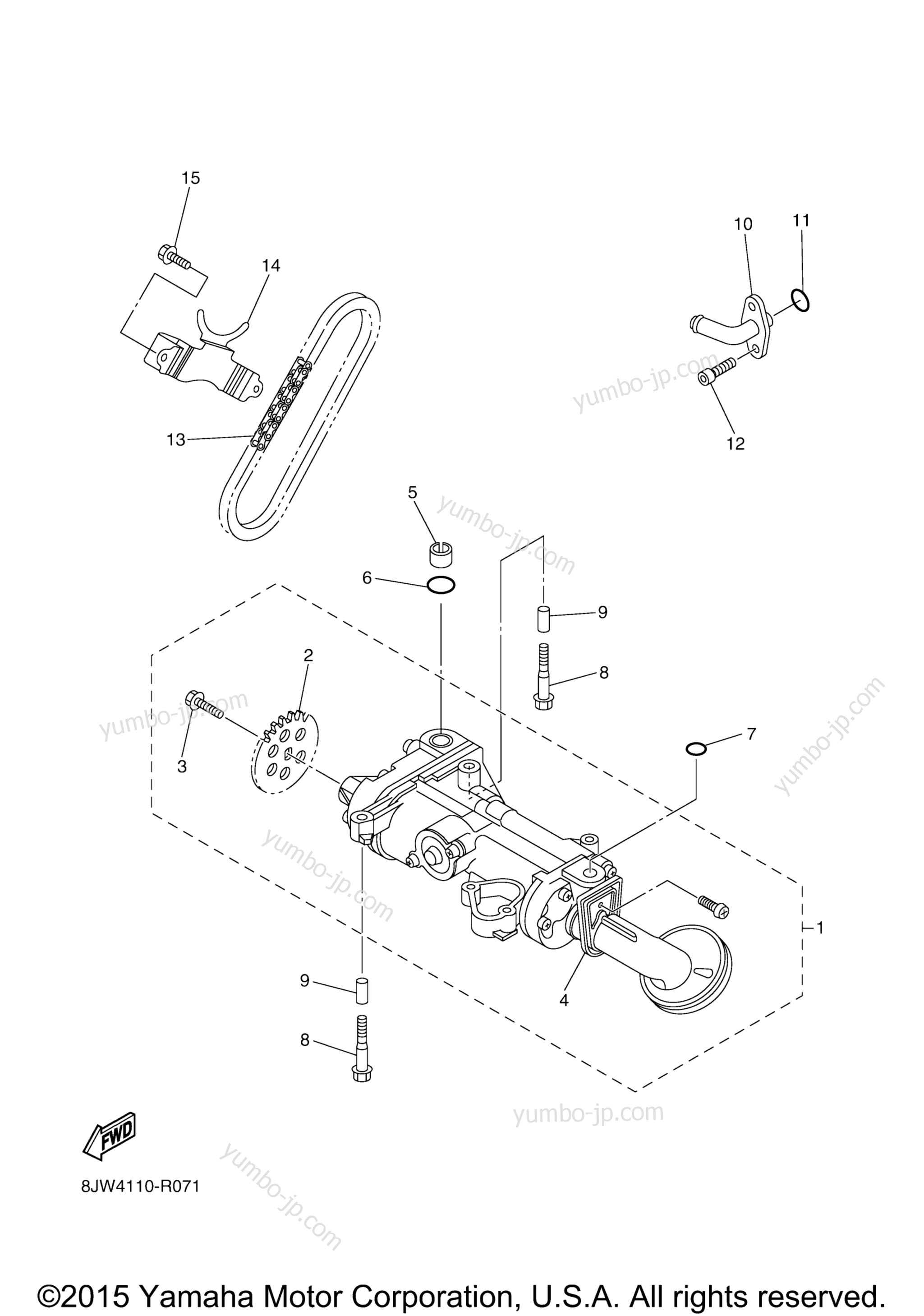 Масляный насос для снегоходов YAMAHA SRVIPER X TX LE (SR10XLFO) 2015 г.