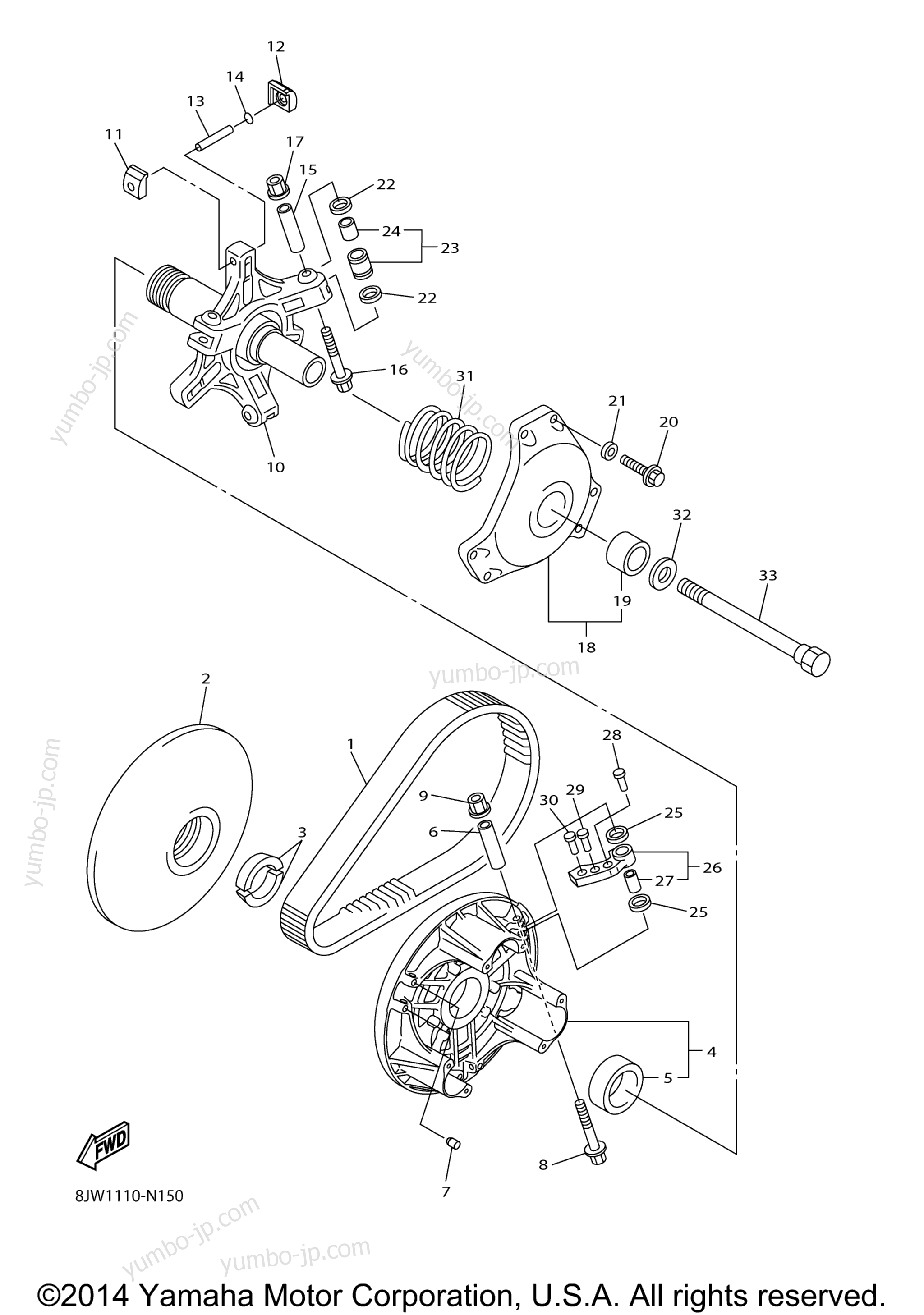 Primary Sheave для снегоходов YAMAHA SRVIPER L TX SE (SR10LSFL) 2015 г.