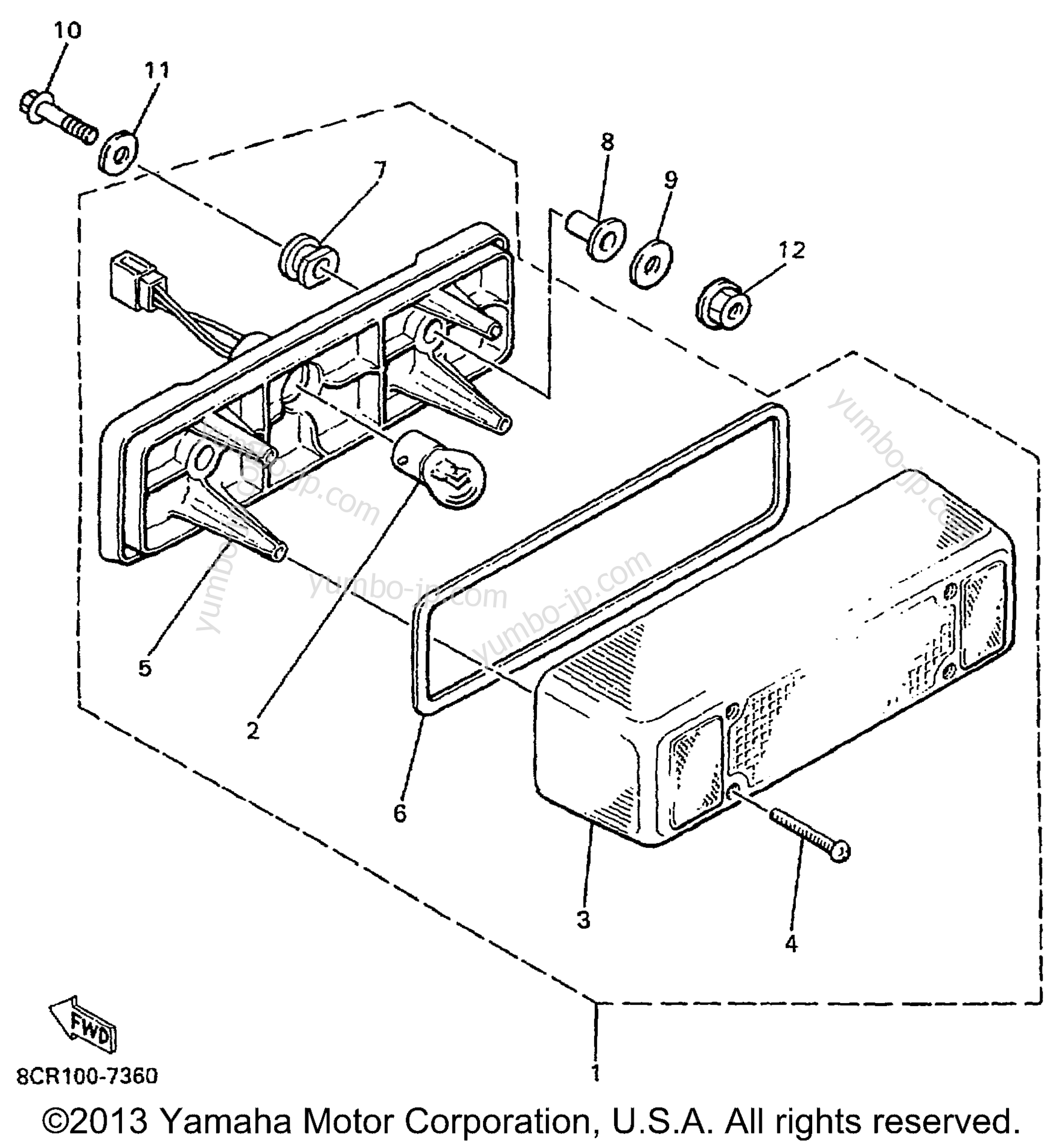 TAILLIGHT для снегоходов YAMAHA VMAX 700 SX (VX700SXB) 1998 г.