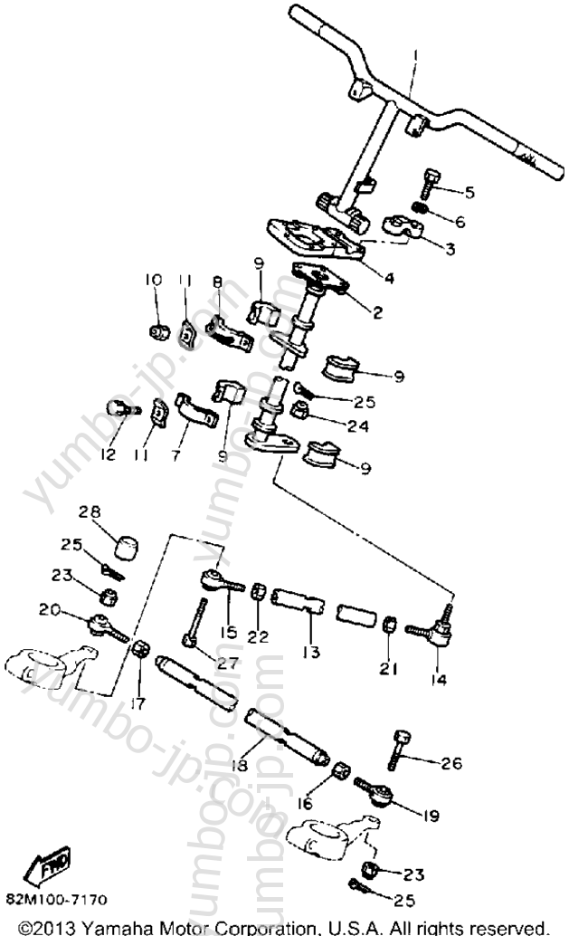 Steering для снегоходов YAMAHA EXCITER (EX570P) 1990 г.
