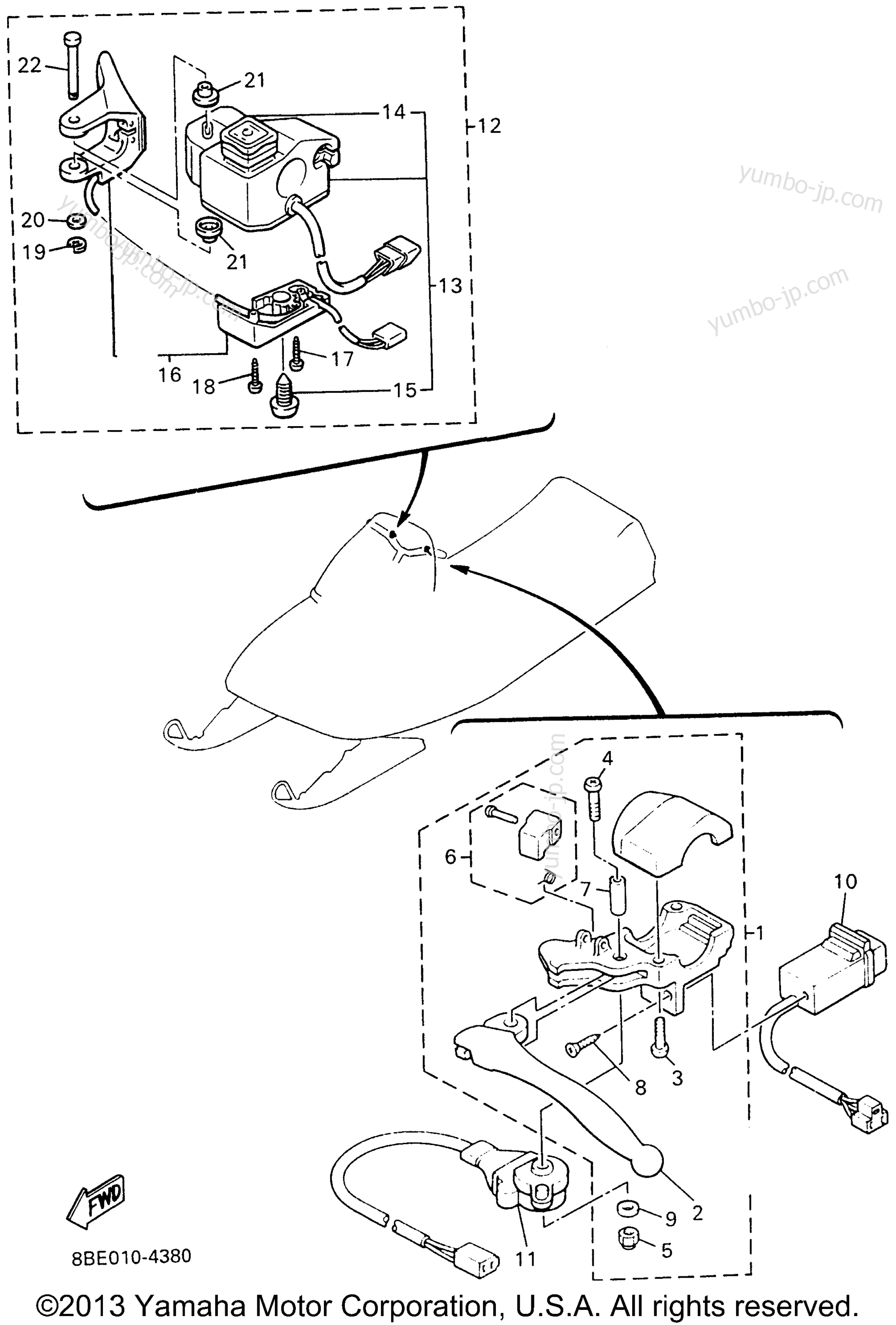 Handle Switch Lever для снегоходов YAMAHA OVATION LE (CS340EW) 1996 г.