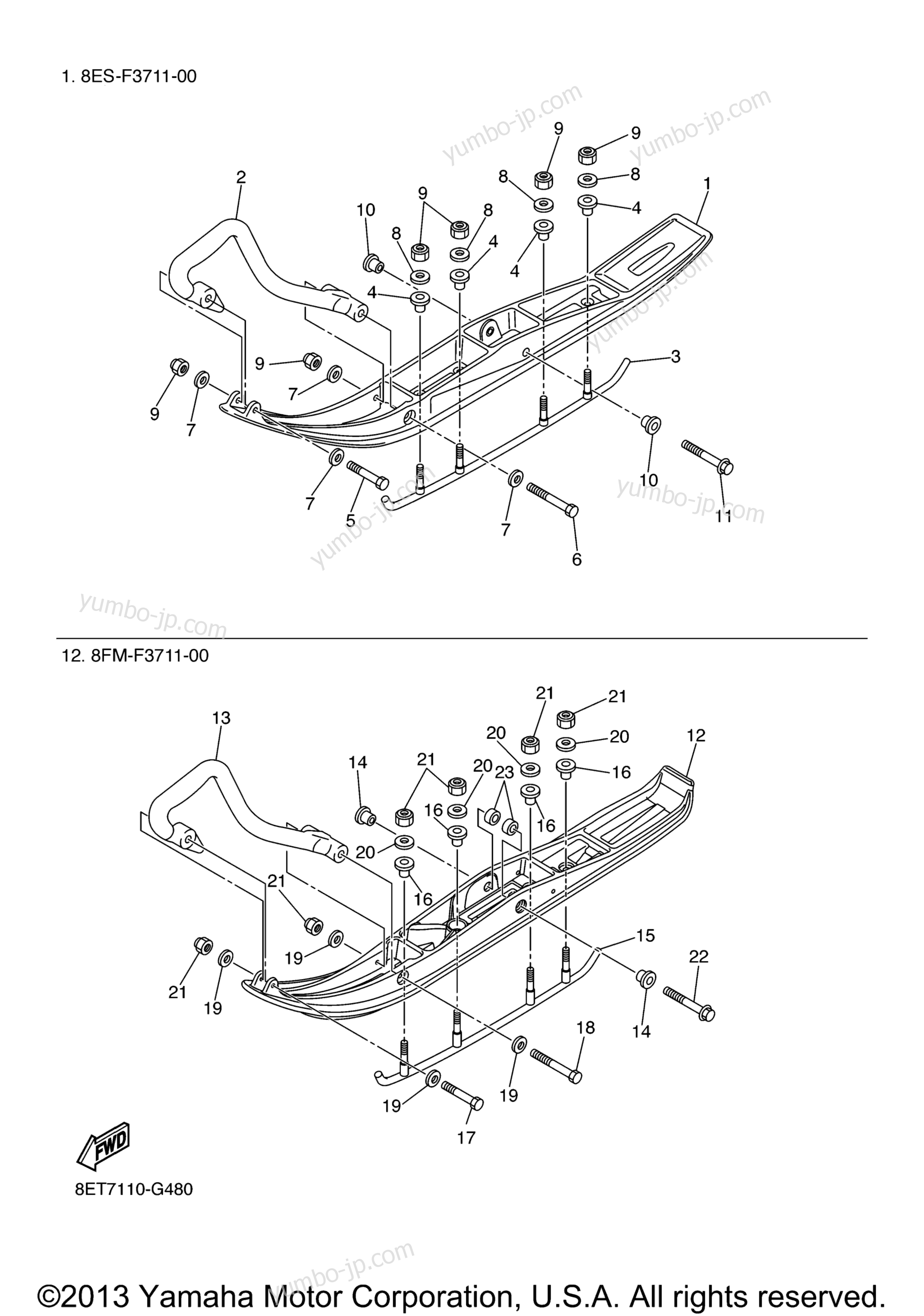 Alternate Ski for snowmobiles YAMAHA RS VENTURE (RST90BS) 2012 year