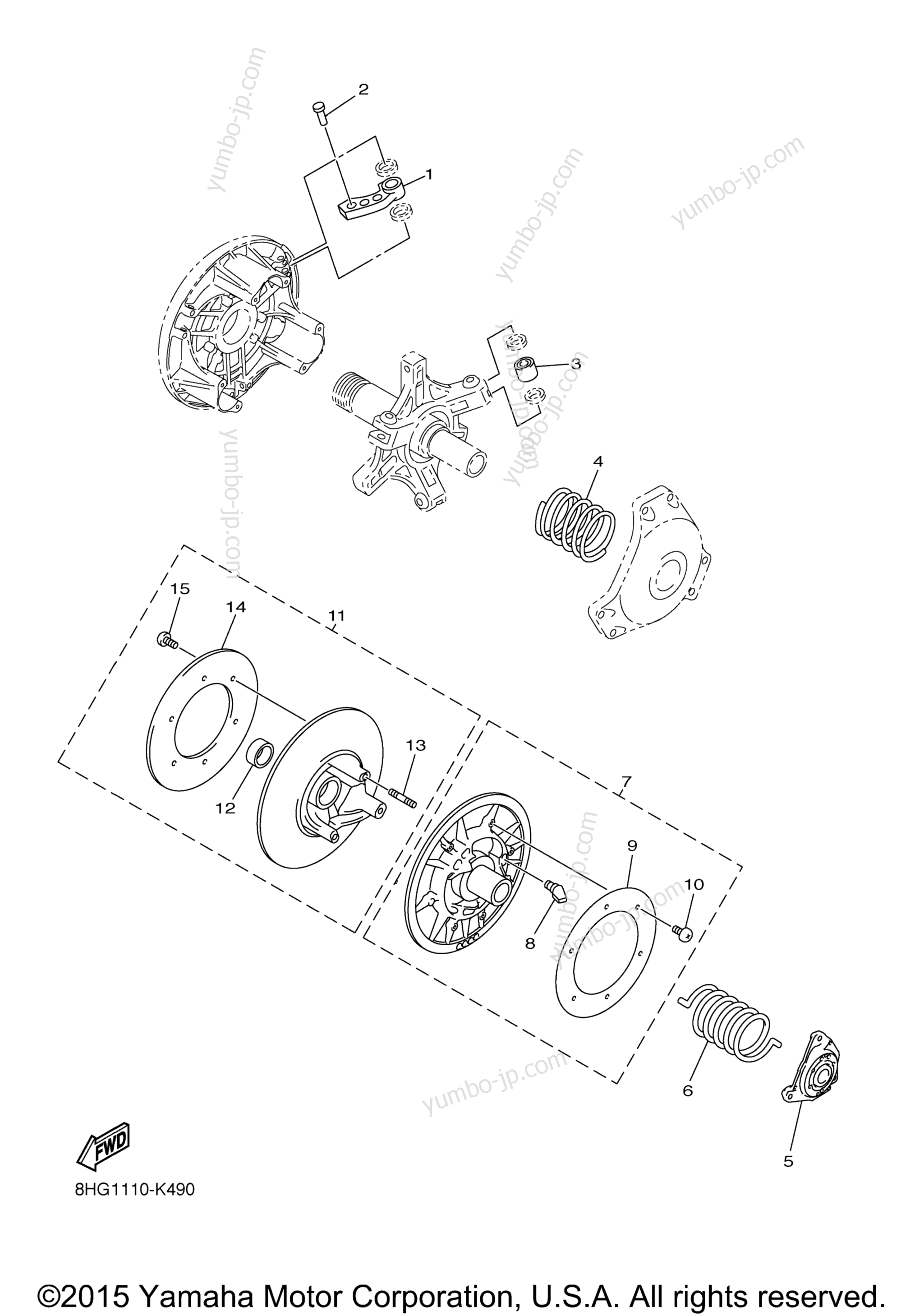 Alternate Drive Setting 1 для снегоходов YAMAHA SRVIPER M TX 153 SE (SR10M53SFR) 2015 г.