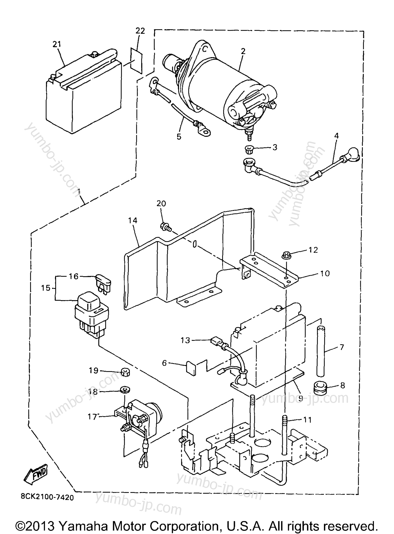 Alternate Starter Motor Kit for snowmobiles YAMAHA VENTURE TR (VT480TRA) 1997 year