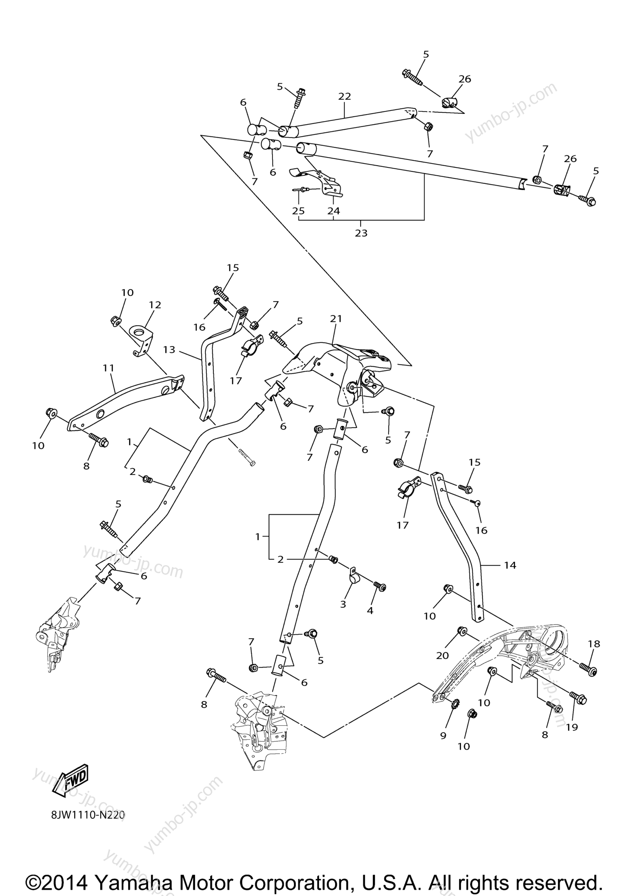 Steering Gate для снегоходов YAMAHA SRVIPER L TX SE (SR10LSFL) 2015 г.