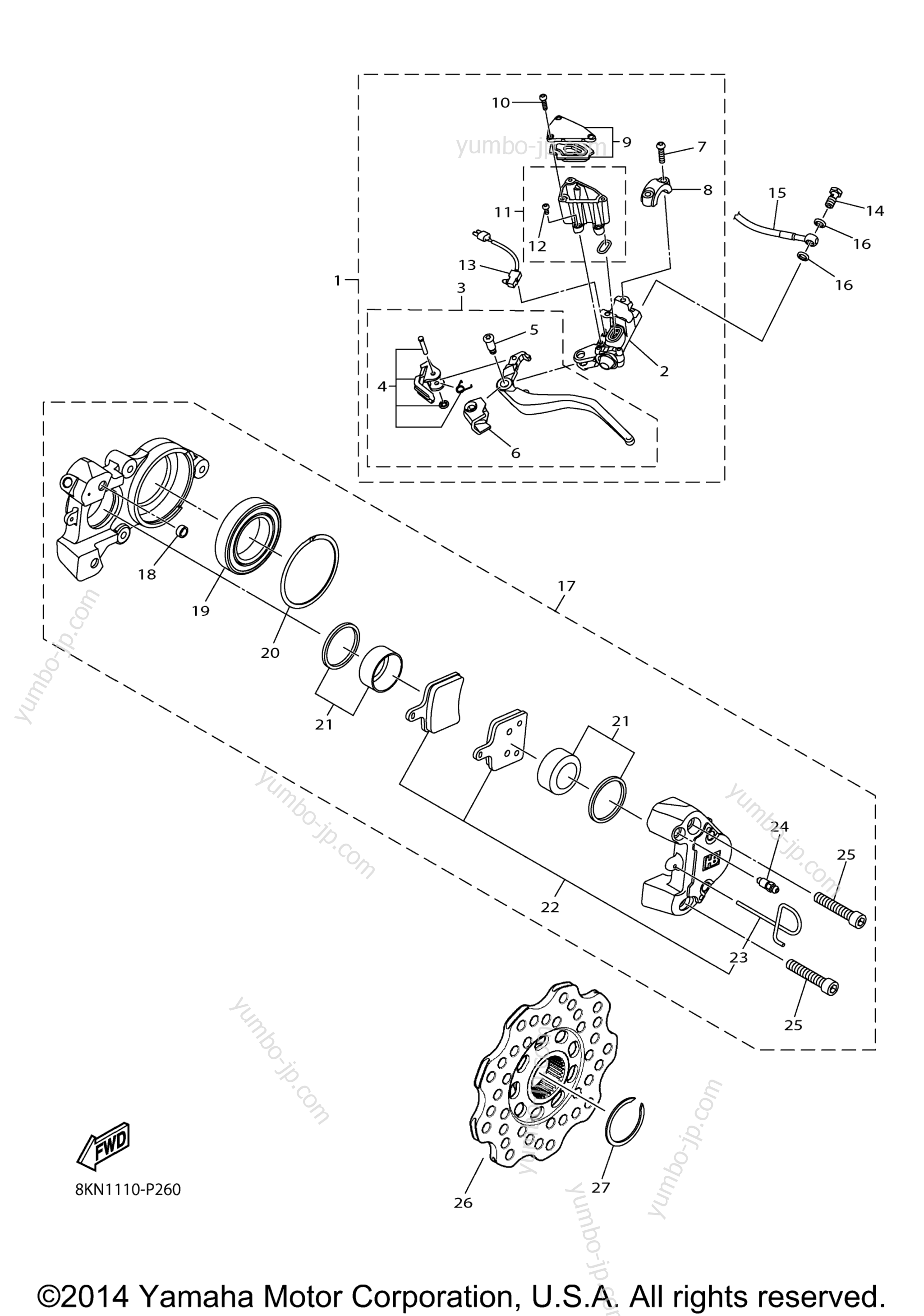 BRAKE для снегоходов YAMAHA SRVIPER R TX LE (SR10RLFO) 2015 г.