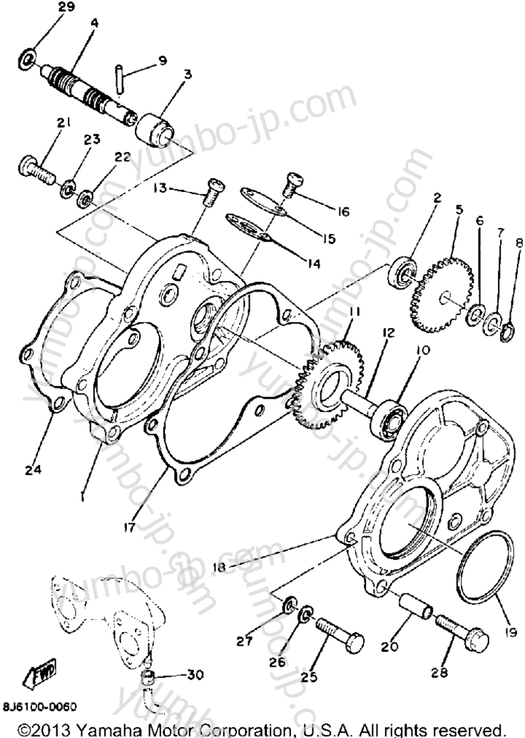 Pump Drive - Gear для снегоходов YAMAHA ENTICER 340 (ET340K) 1986 г.