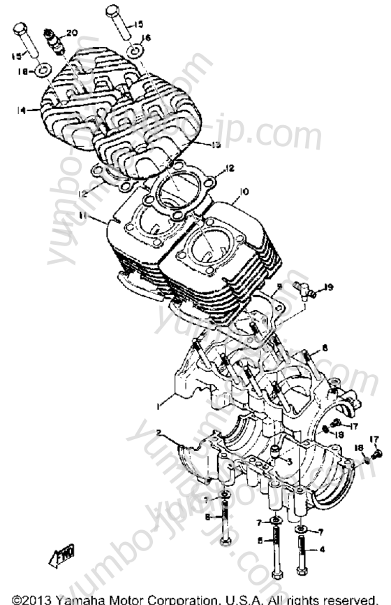 CRANKCASE for snowmobiles YAMAHA SS396 1969 year