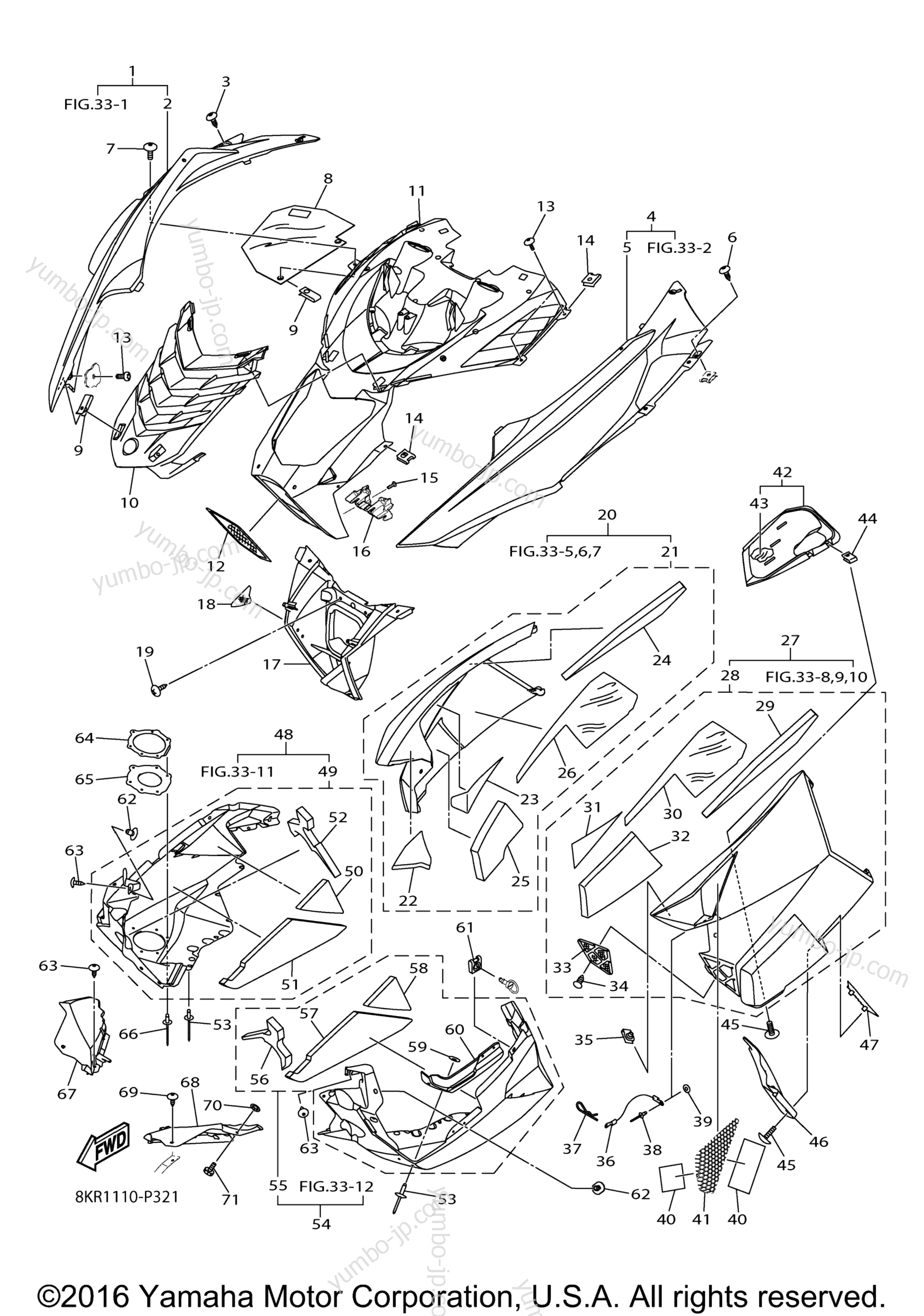 SHROUD для снегоходов YAMAHA SRVIPER X TX LE (SR10XLFO) 2015 г.