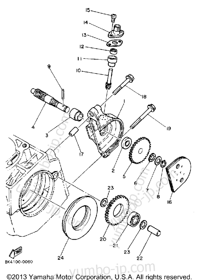 Pump Drive - Gear для снегоходов YAMAHA SRV (SR540N) 1989 г.