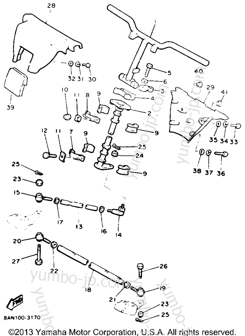 Steering for snowmobiles YAMAHA VENTURE GT (VT480GTT) 1993 year