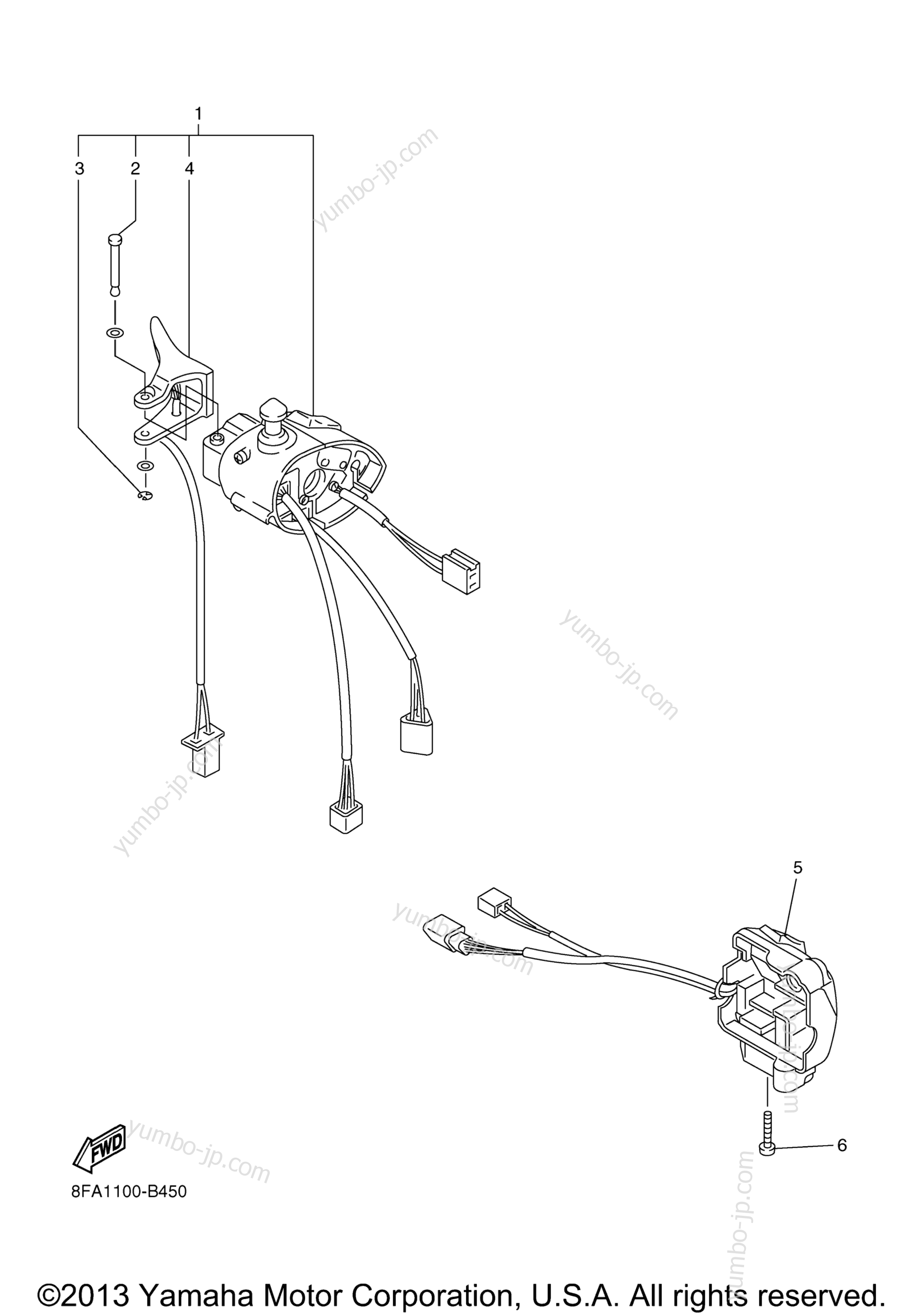 Handle Switch Lever для снегоходов YAMAHA SX VIPER MOUNTAIN (SXV70MK) 2005 г.