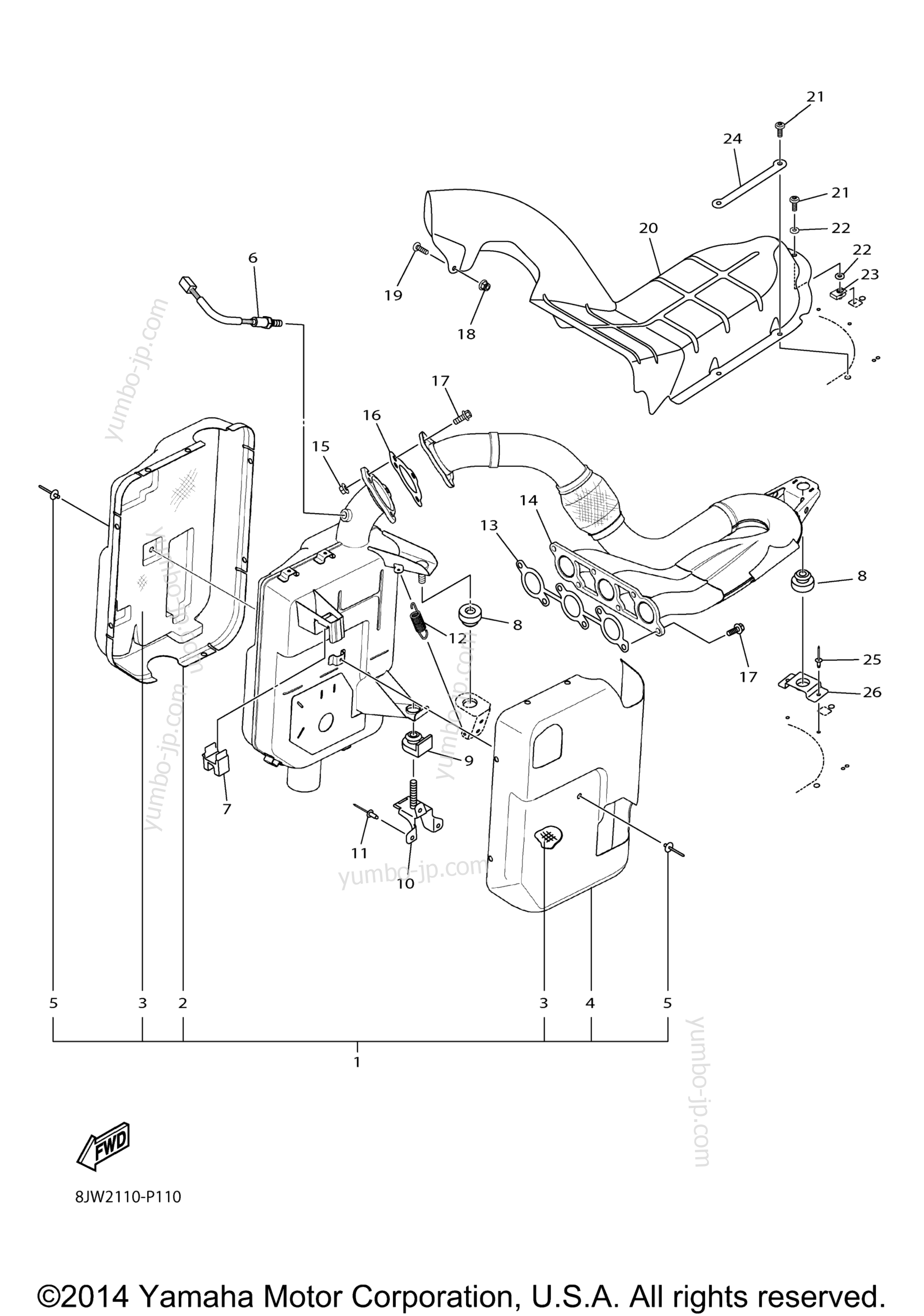 Exhaust для снегоходов YAMAHA SRVIPER X TX LE (SR10XLFO) 2015 г.