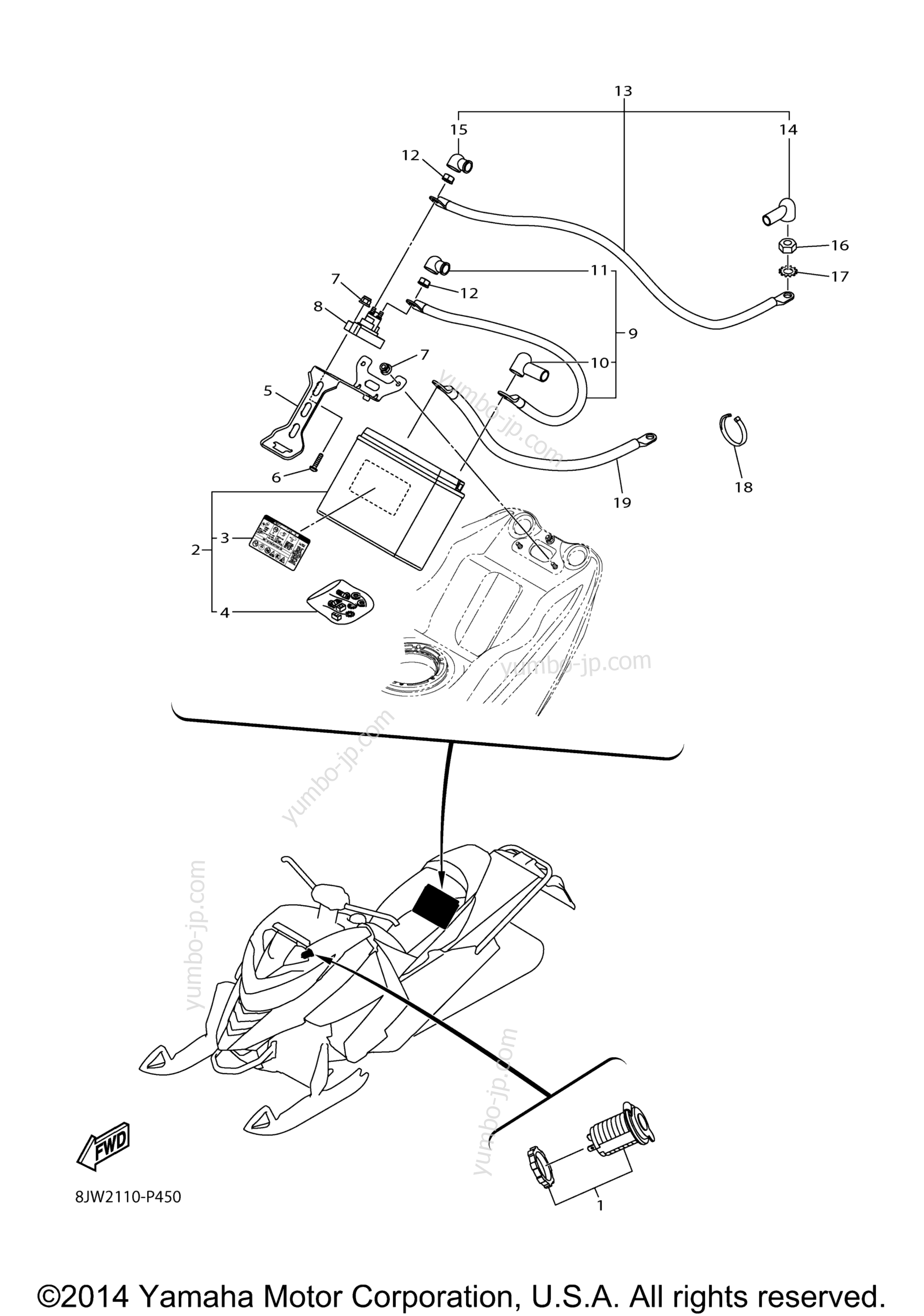 Electrical 2 для снегоходов YAMAHA SRVIPER R TX LE (SR10RLFO) 2015 г.