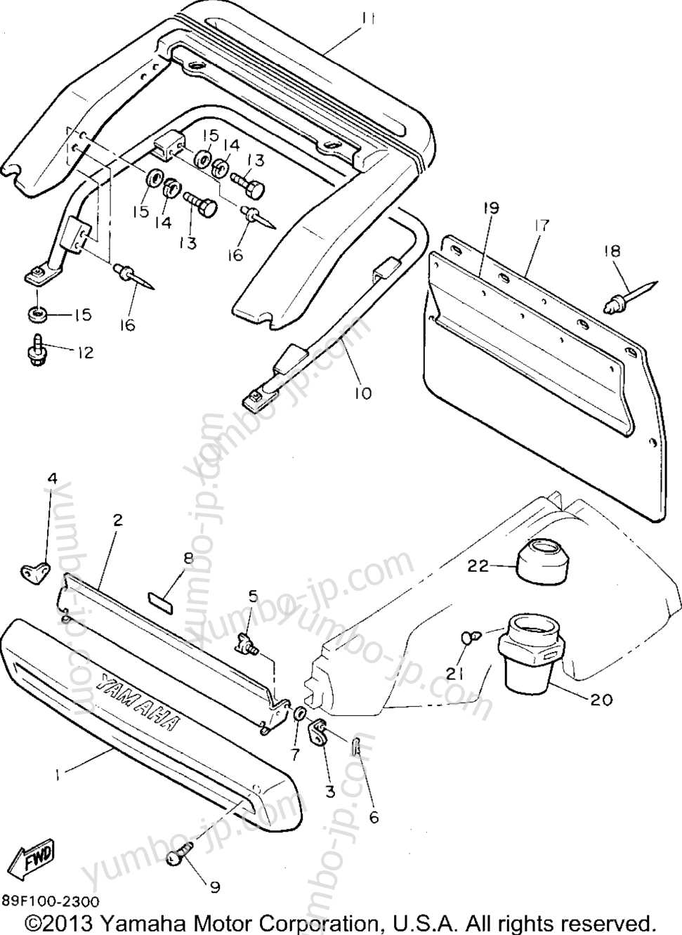 Bumper for snowmobiles YAMAHA PHAZER II LE (ELEC START) (PZ480EU) 1994 year