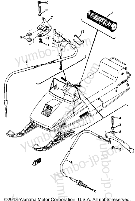 Grip-Wiring for snowmobiles YAMAHA GP338 1973 year