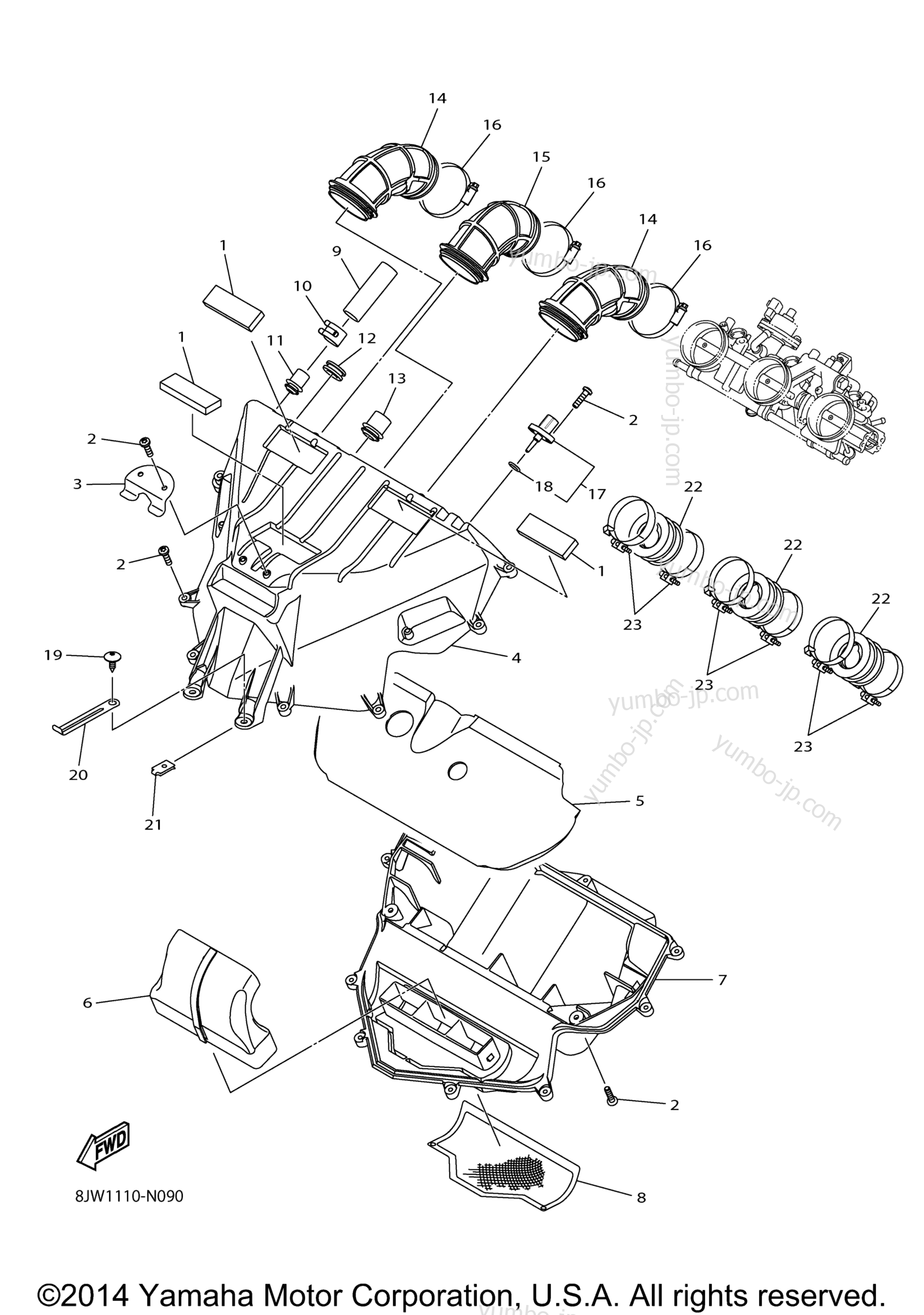 Intake для снегоходов YAMAHA SRVIPER R TX LE (SR10RLFO) 2015 г.