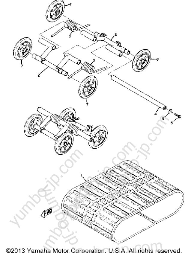 Track & Suspension Wheel для снегоходов YAMAHA SL396 1969 г.