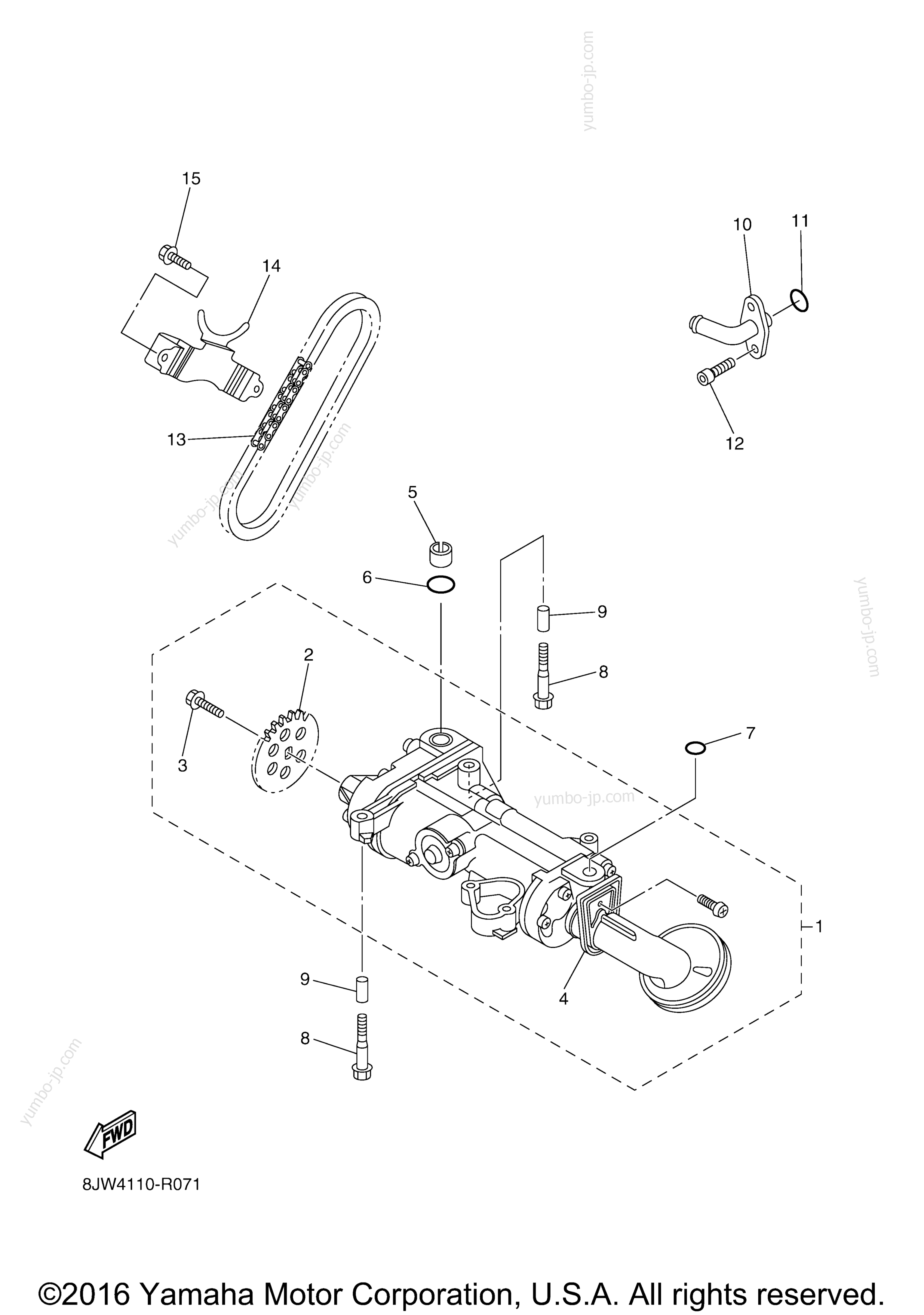 Масляный насос для снегоходов YAMAHA SRVIPER M TX 162 LE (SR1EML62GL) 2016 г.