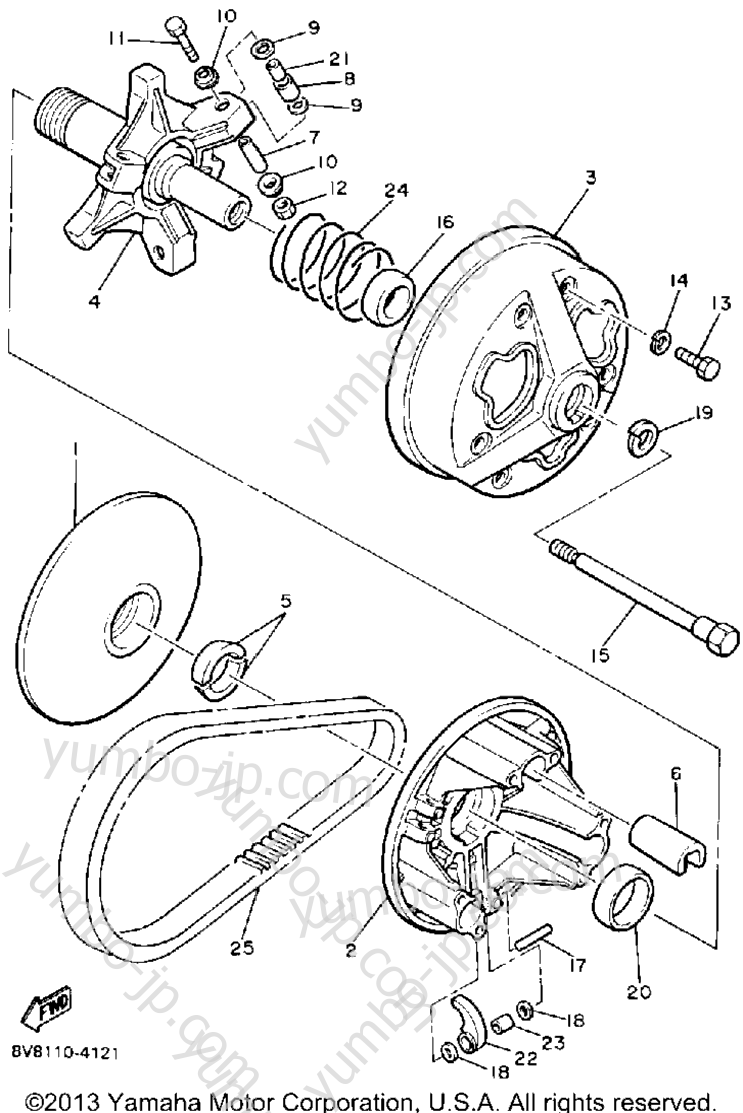 Primary Sheave для снегоходов YAMAHA PHAZER (PZ480M) 1988 г.