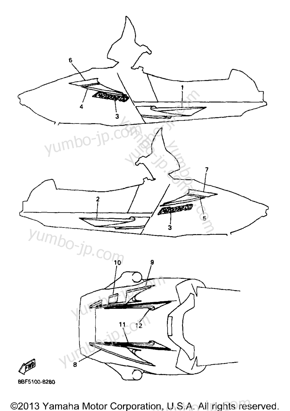 EMBLEM for snowmobiles YAMAHA PHAZER SS (PZ480B) 1998 year