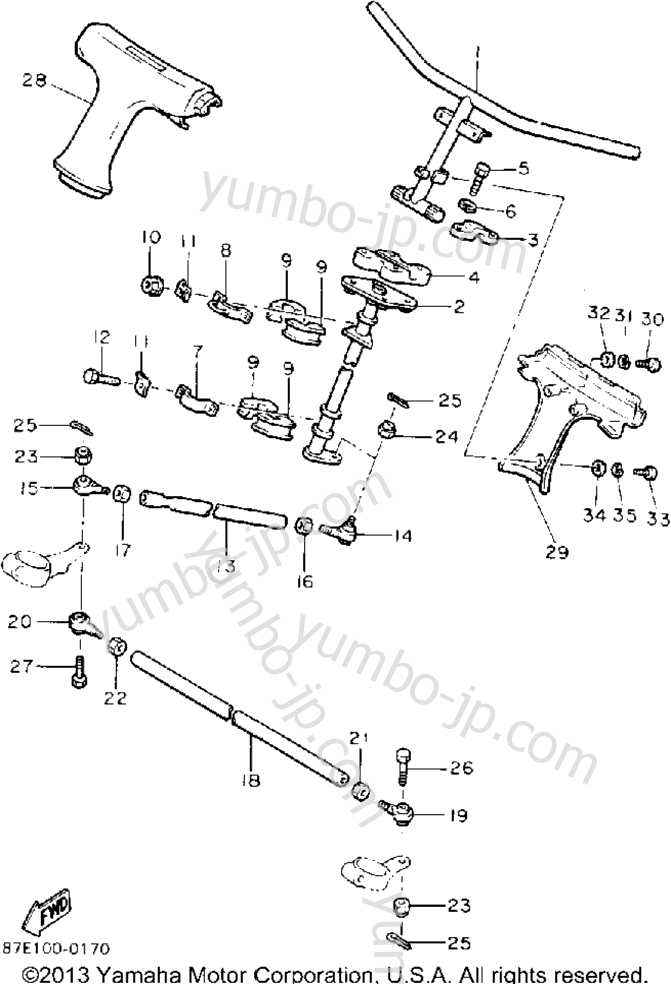 Steering для снегоходов YAMAHA OVATION LE (CS340ET) 1993 г.