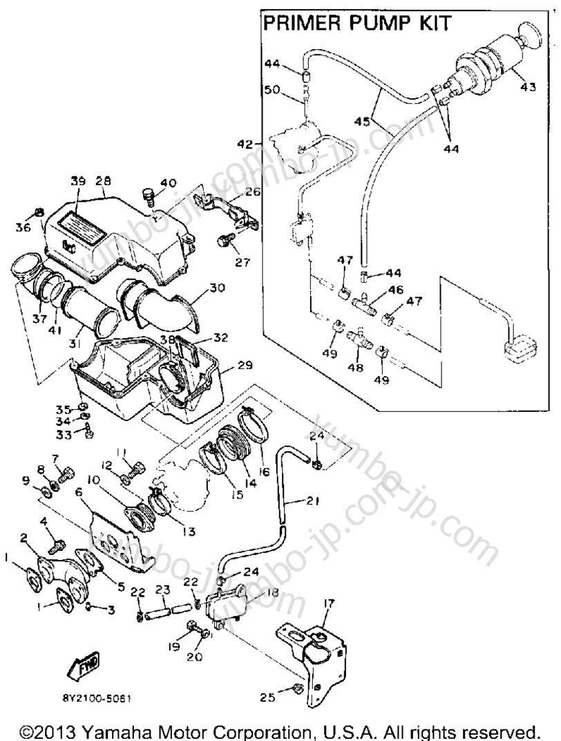 AIR CLEANER для снегоходов YAMAHA ENTICER LTR (LONG TRACK+REVERSE) (ET340TRM) 1988 г.