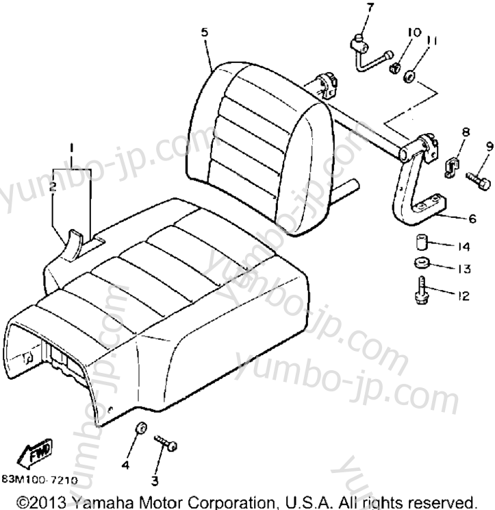 SEAT для снегоходов YAMAHA INVITER (CF300P) 1990 г.