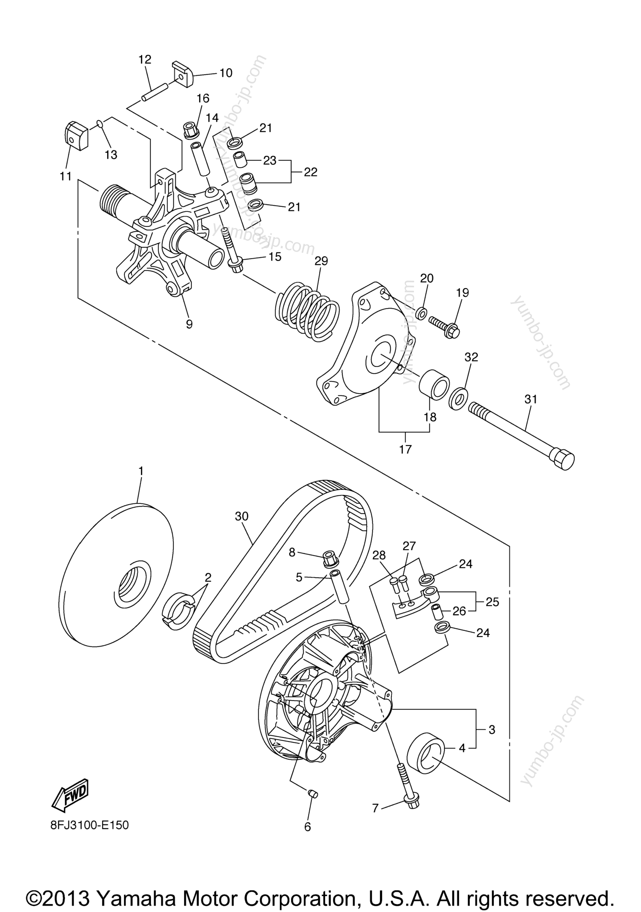 Primary Sheave для снегоходов YAMAHA RS VENTURE (RST90BS) 2012 г.