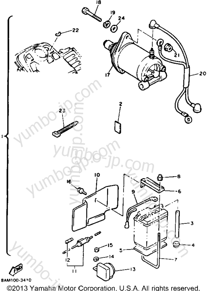Alternate Electric Starter Kit для снегоходов YAMAHA ENTICER II LT (ET410TRT) 1993 г.