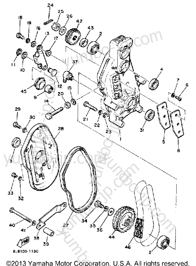 Track Drive 2 for snowmobiles YAMAHA SS440 (SS440H) 1984 year