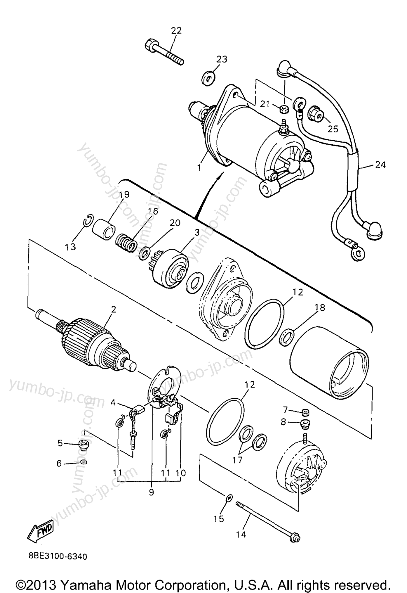 STARTING MOTOR для снегоходов YAMAHA OVATION LE (CS340EA) 1997 г.