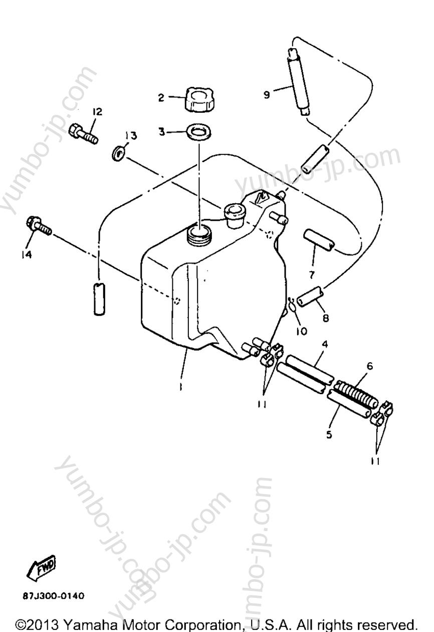 OIL TANK для снегоходов YAMAHA PHAZER MOUNTAIN LITE (PZ480STB) 1998 г.