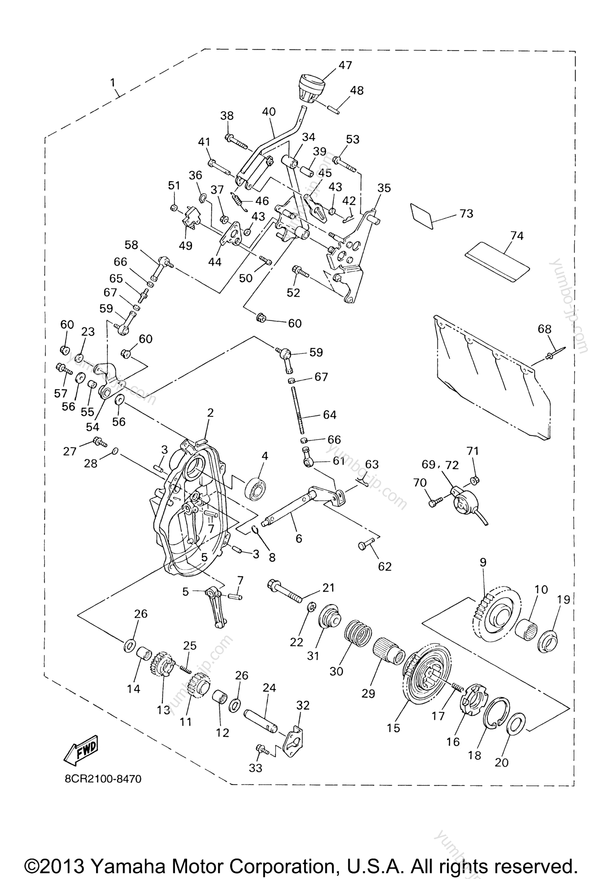 Alternate Reverse Gear Kit for snowmobiles YAMAHA VX700F 2001 year