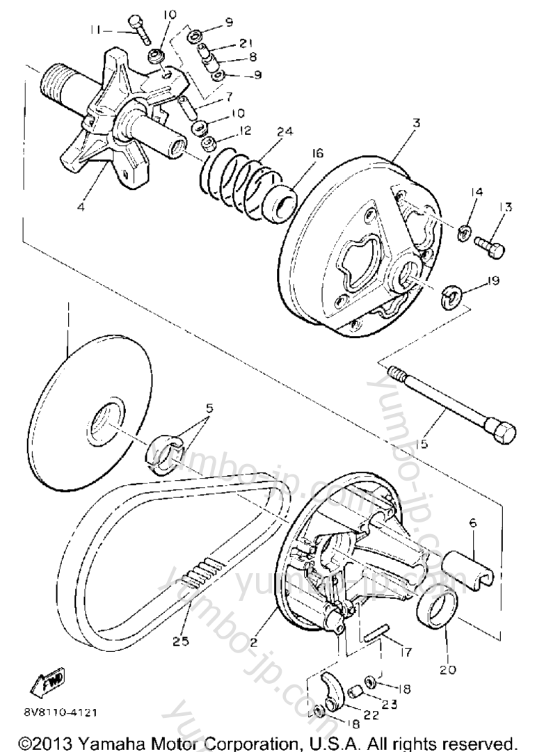 Primary Sheave for snowmobiles YAMAHA SRV (SR540L) 1987 year