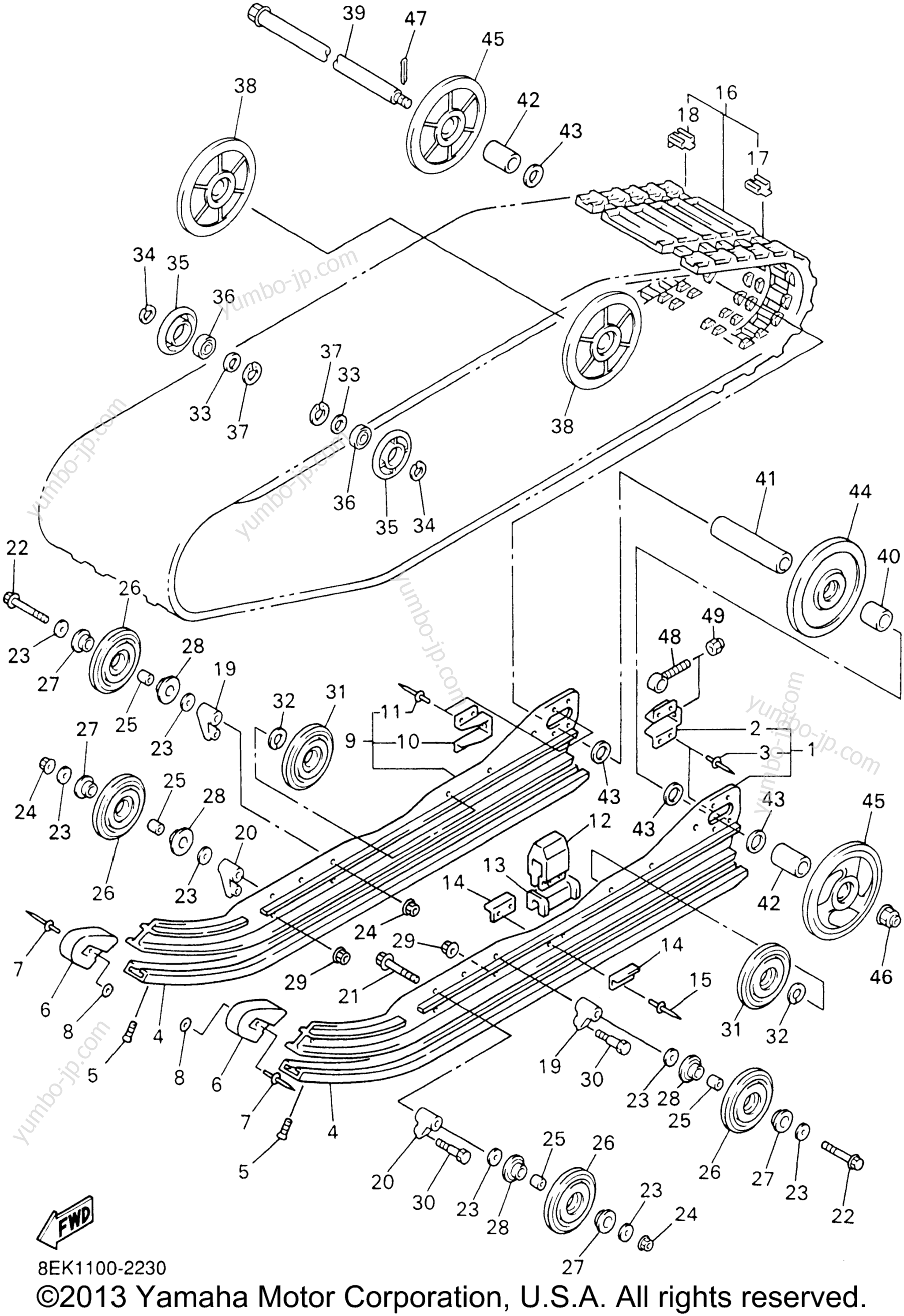 Track Suspension 1 для снегоходов YAMAHA SXVIPER ER (ELEC START) (SXV700ERG) 2002 г.