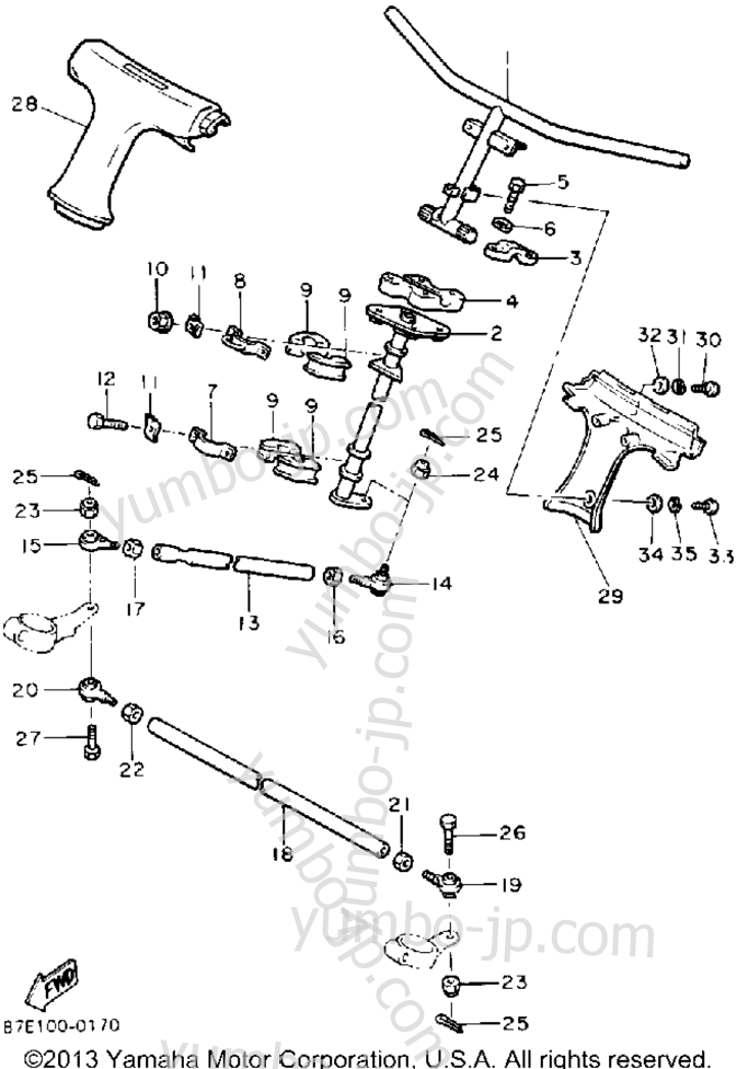 Steering for snowmobiles YAMAHA OVATION (CS340P) 1990 year
