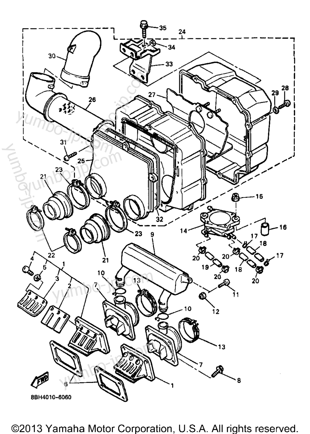 Intake для снегоходов YAMAHA PHAZER SS (PZ480B) 1998 г.