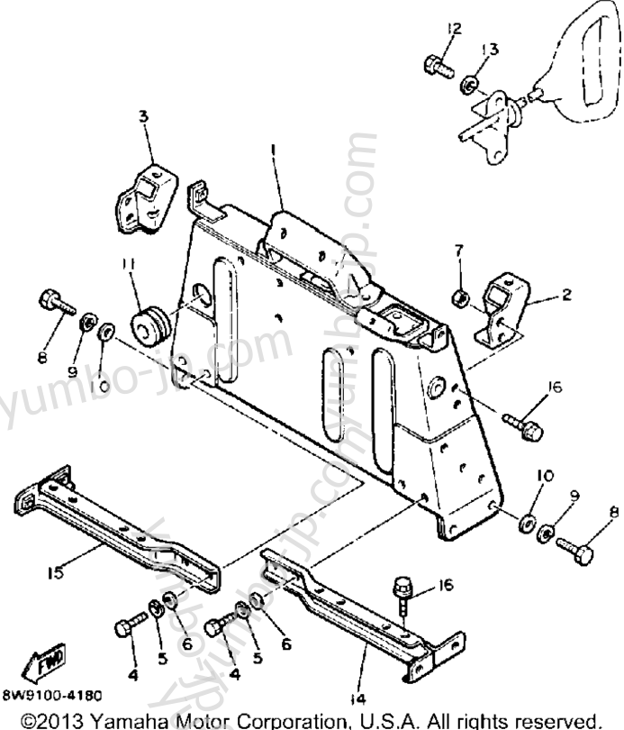 Steering Gate for snowmobiles YAMAHA ENTICER 340 (ET340K) 1986 year